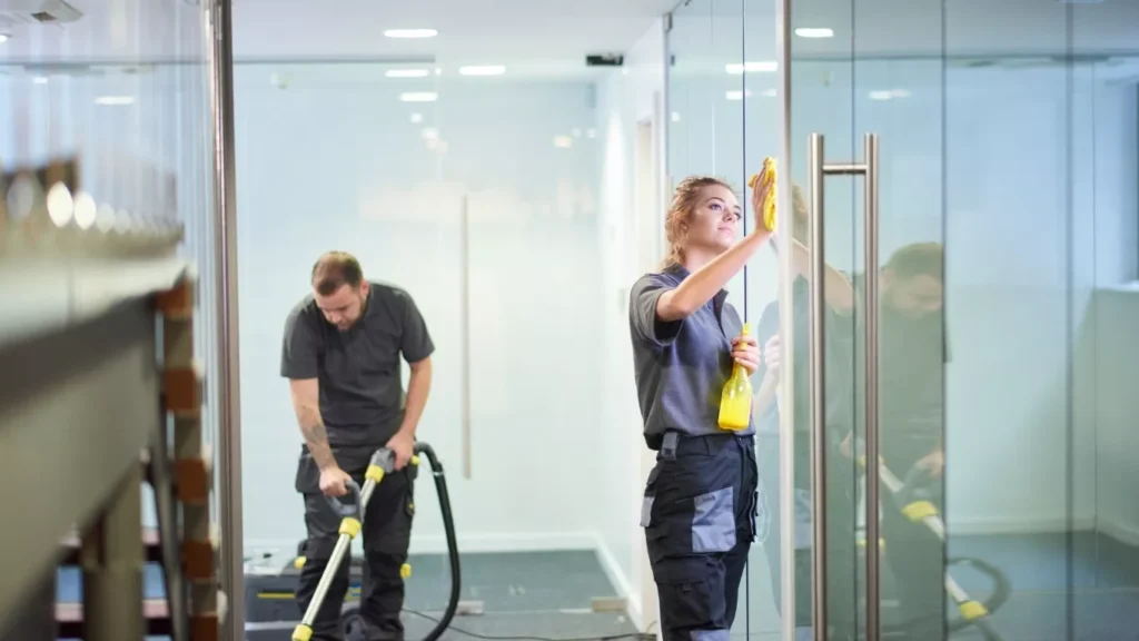 Retail shop cleaning services ensuring clean floors and displays